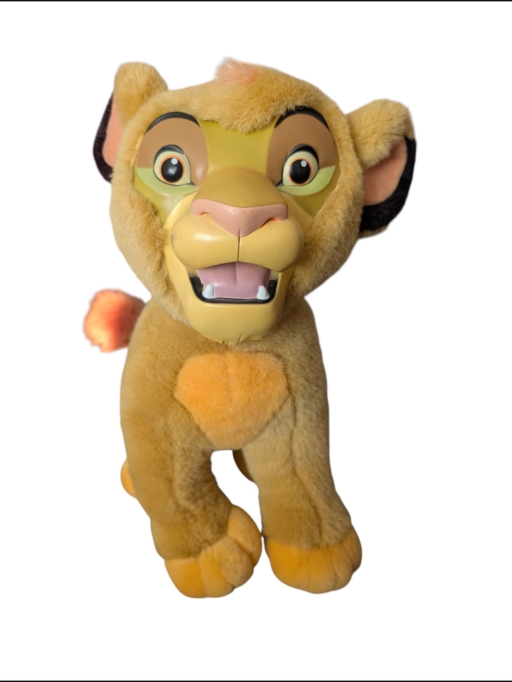 Vintage Disney Lion King Simba 15" Plastic Face Plush Disneyland WDW